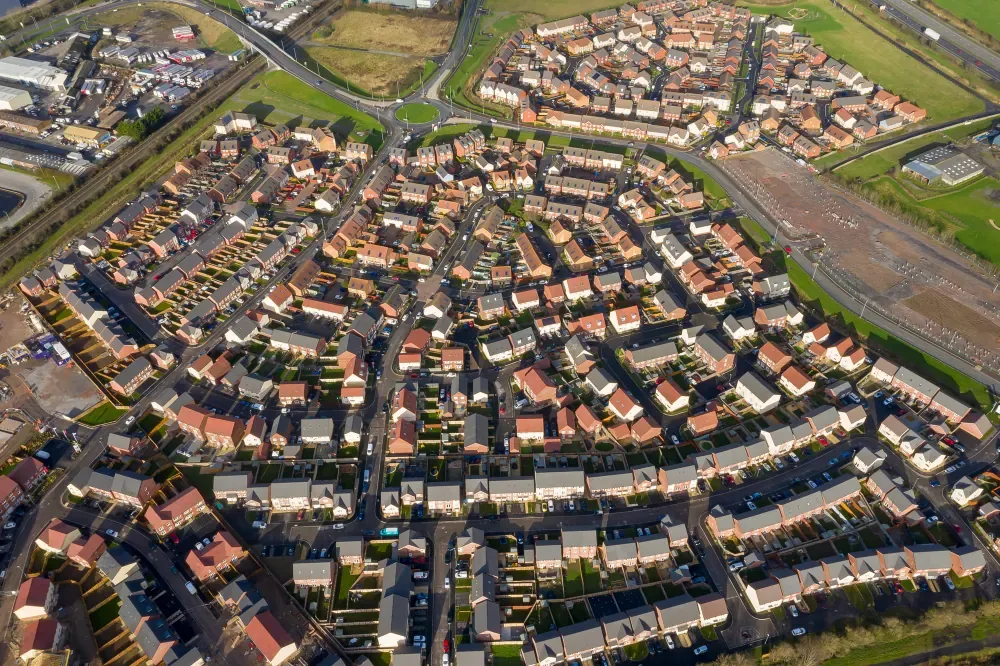 A housing estate seen from above