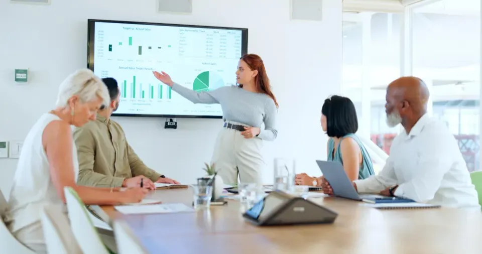 Performance information being presented to a board