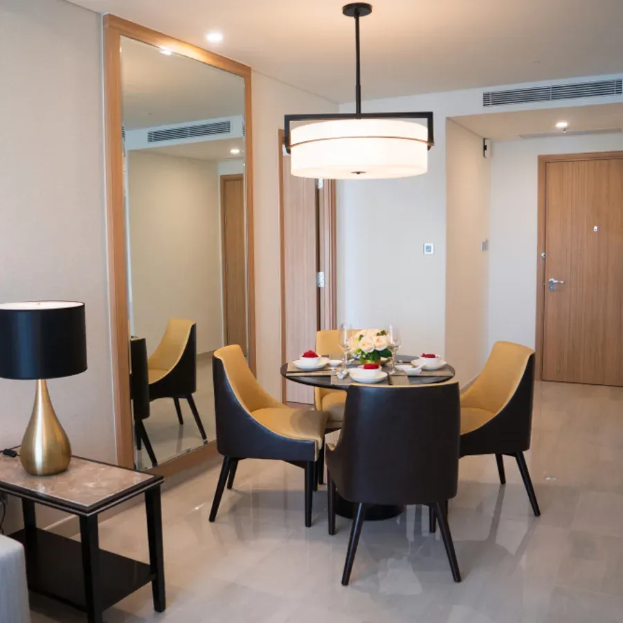 A furnished apartment ready for its first occupier
