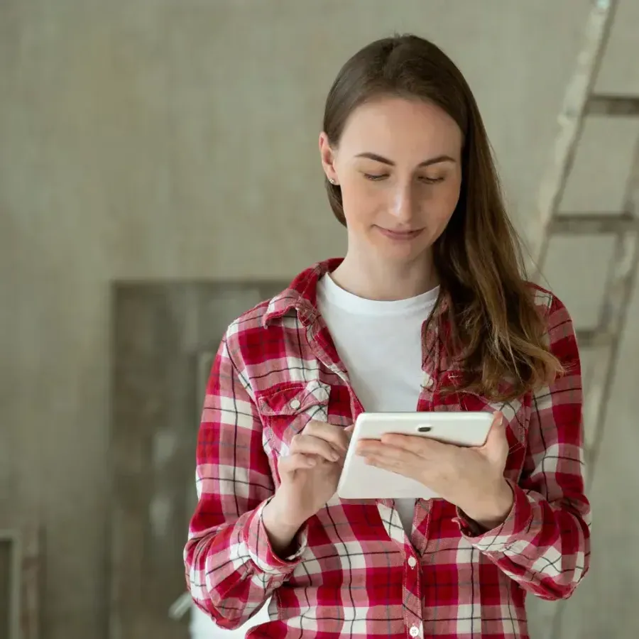 An occupier checking their account on a phone