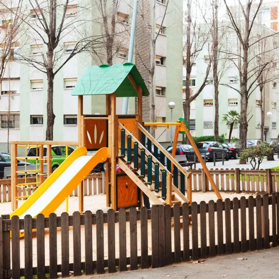 A shared space on a community housing estate
